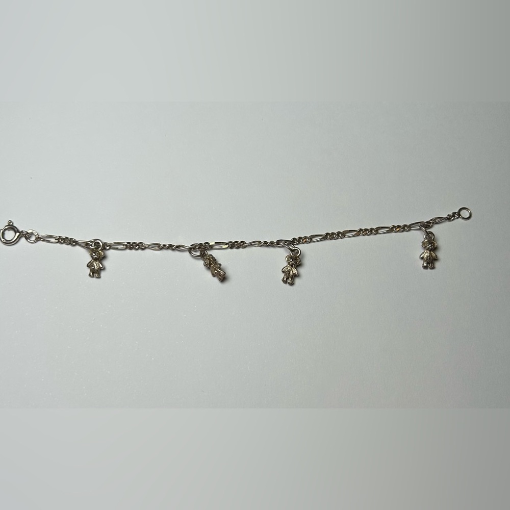 Kids Teddy Bear 925 Silver Charm Bracelet